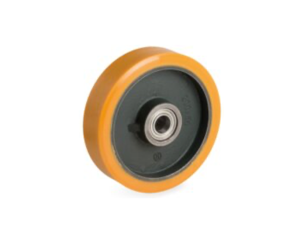 Ruote in poliuretano TR nucleo in ghisa SERIE 64 80 X 28 foro 12 mm
