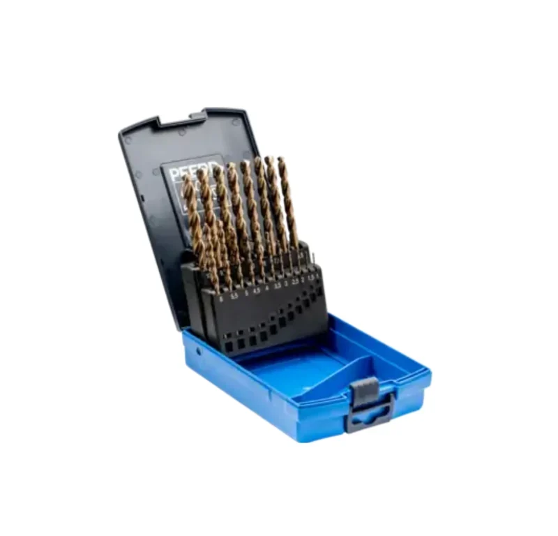 Set di punte elicoidali da 19 pz INOX HSSE N DIN 338 Pferd