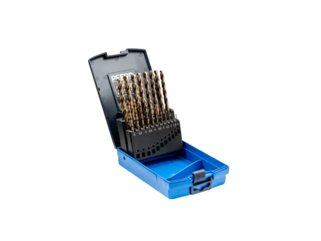 Set di punte elicoidali da 19 pz INOX HSSE N DIN 338 Pferd
