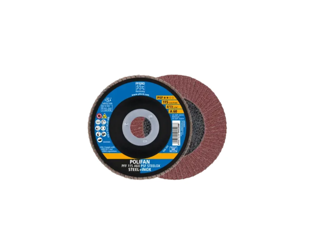 Disco lamellare POLIFAN PFF 115x22,23 mm piatto A60 PSF STEELOX Pferd