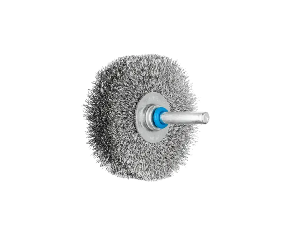 Spazzola a disco RBU Ø 60x15 mm, gambo Ø 6 mm, filo d’acciaio inoss Ø 0,20 Pferd