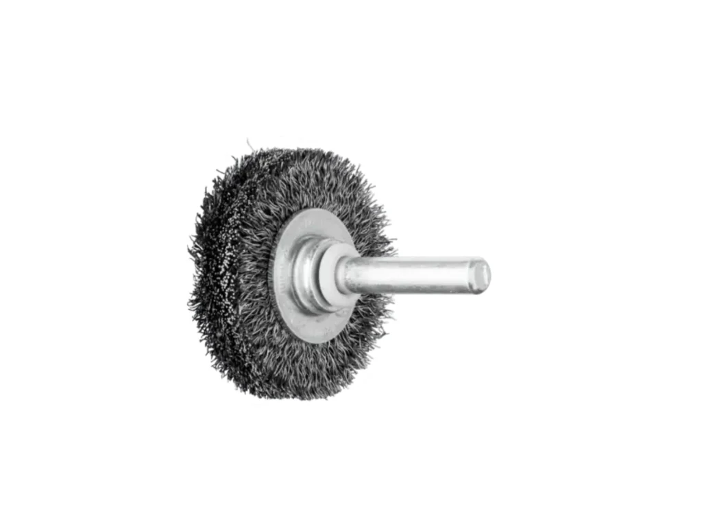 Spazzola a disco RBU ร 40x9 mm, gambo ร 6 mm, filo dโacciaio ร 0,20 Pferd