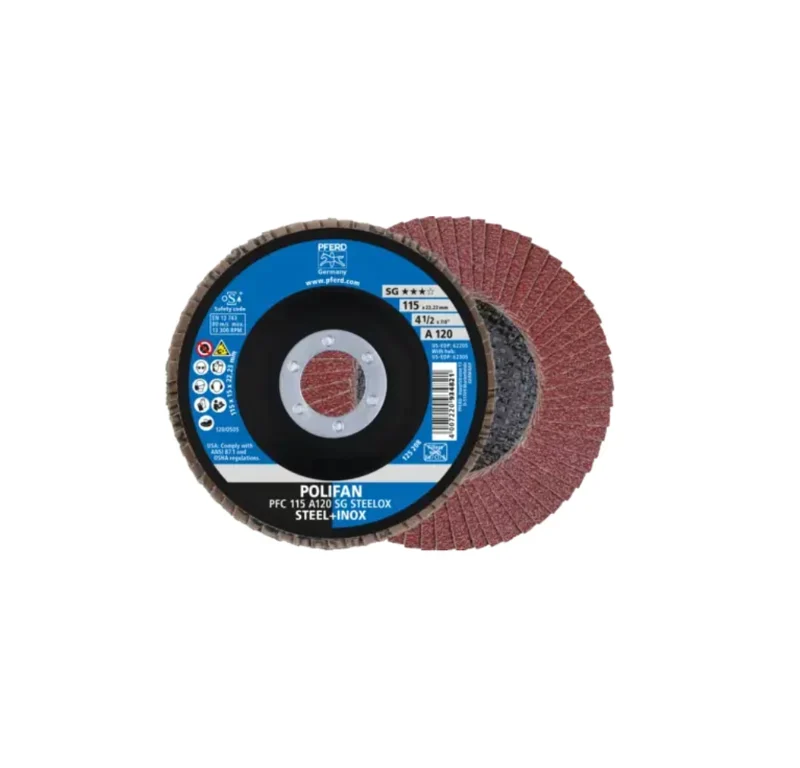 Disco lamellare POLIFAN PFC 115x22,23 mm conico A120 SG STEELOX Pferd