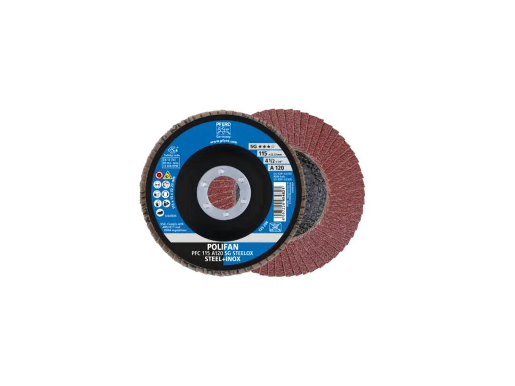 Disco lamellare POLIFAN PFC 115x22,23 mm conico A120 SG STEELOX Pferd