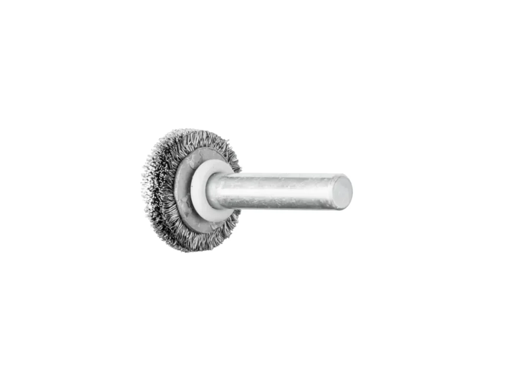 Spazzola a disco RBU Ø 20x4 mm, gambo Ø 6 mm, filo d’acciaio Ø 0,20 Pferd
