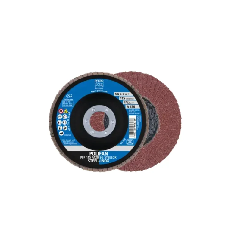 Disco lamellare POLIFAN PFF 115x22,23 mm piatto A120 SG STEELOX Pferd