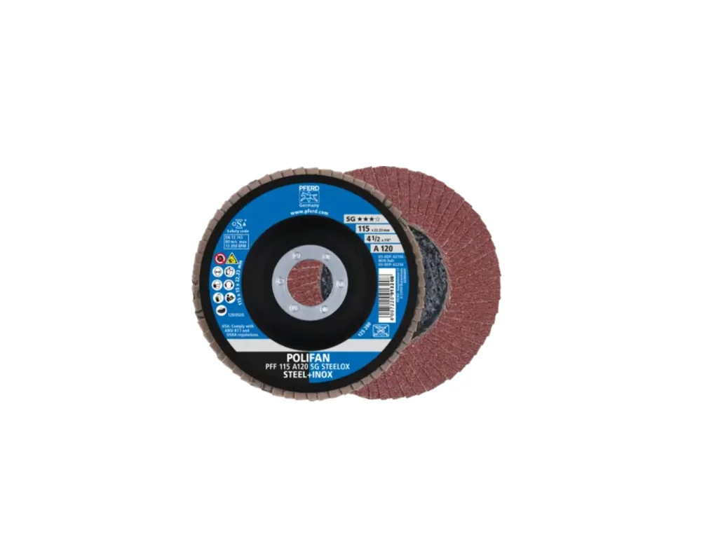 Disco lamellare POLIFAN PFF 115x22,23 mm piatto A120 SG STEELOX Pferd