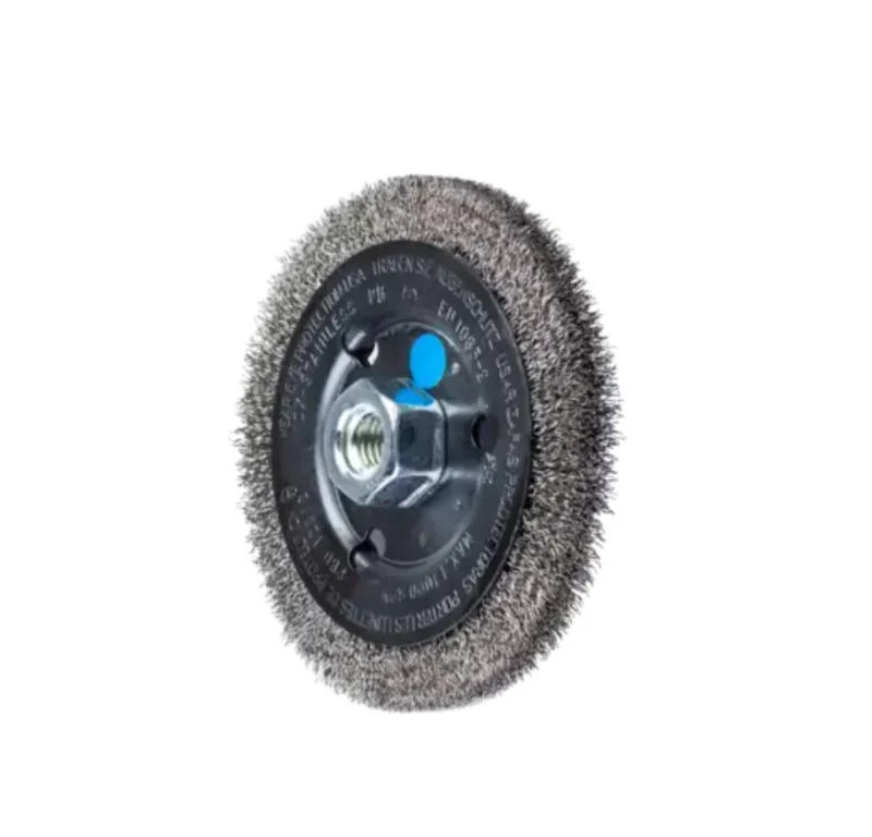 Spazzola a disco RBU Ø 125x12 mm M14, filo d’acciaio inoss Ø 0,30 Pferd