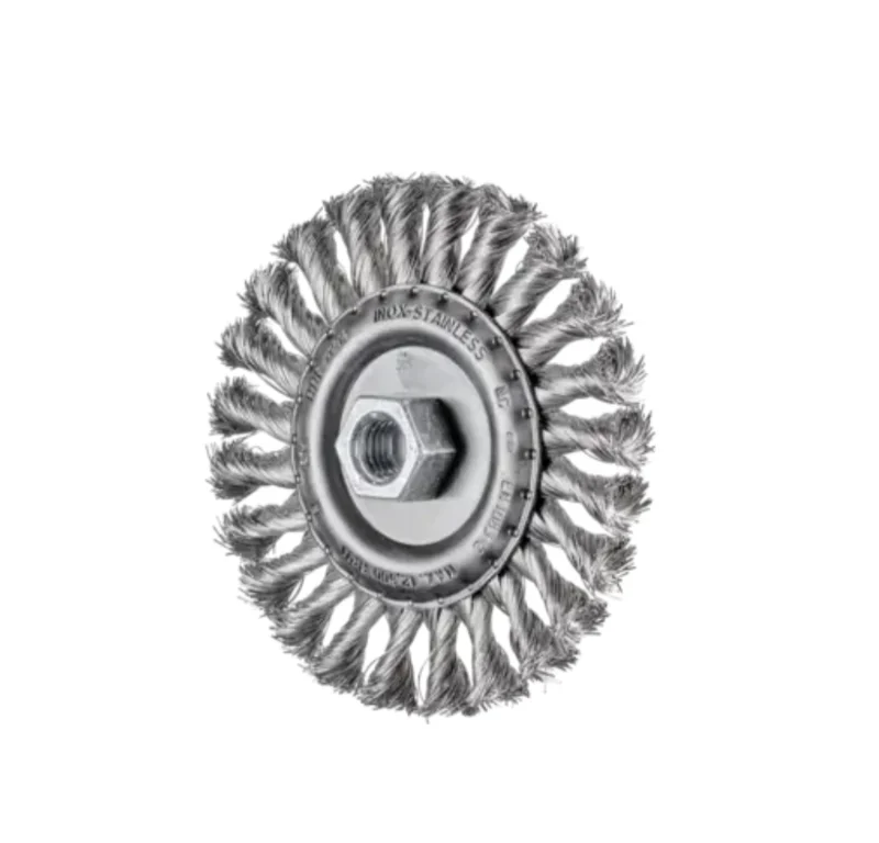 Spazzola a disco RBG Ø 115x12 mm M14, filo d’acciaio inoss Ø 0,35 mm Pferd