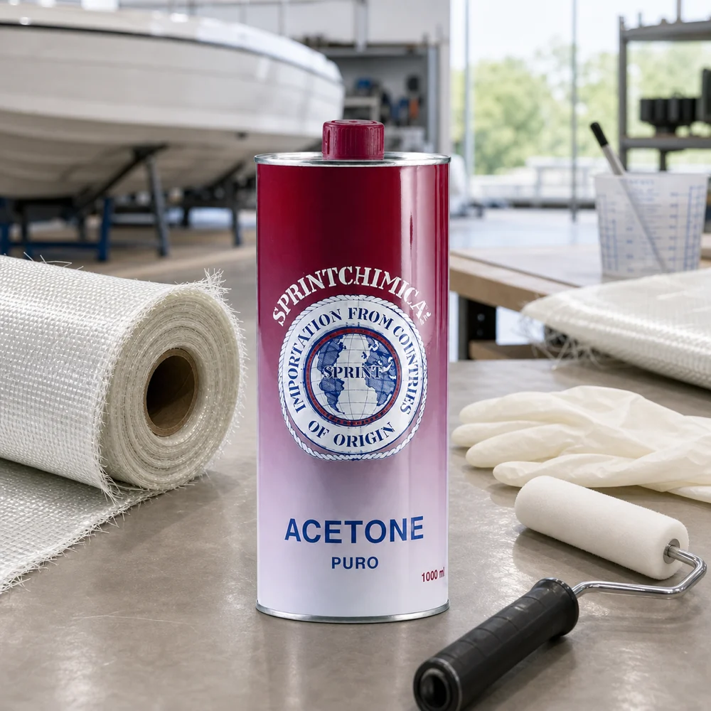Acetone Puro SprintChimica 1 litro per lavorazioni su vetroresina e resine