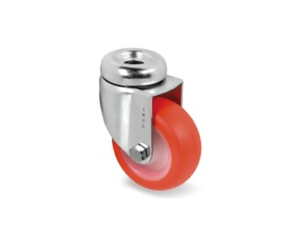 Ruote in poliuretano termoplastico, supporto rotante foro inox
