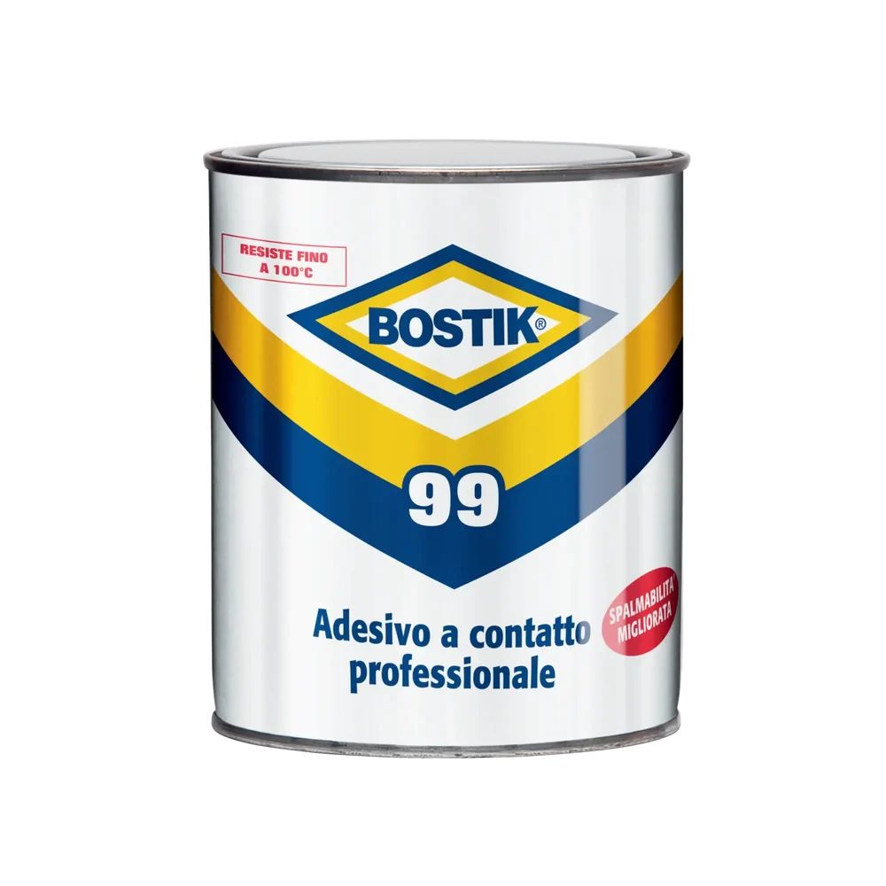 Bostik 99 adesivo a contatto 850 ml, confezione originale su sfondo trasparente