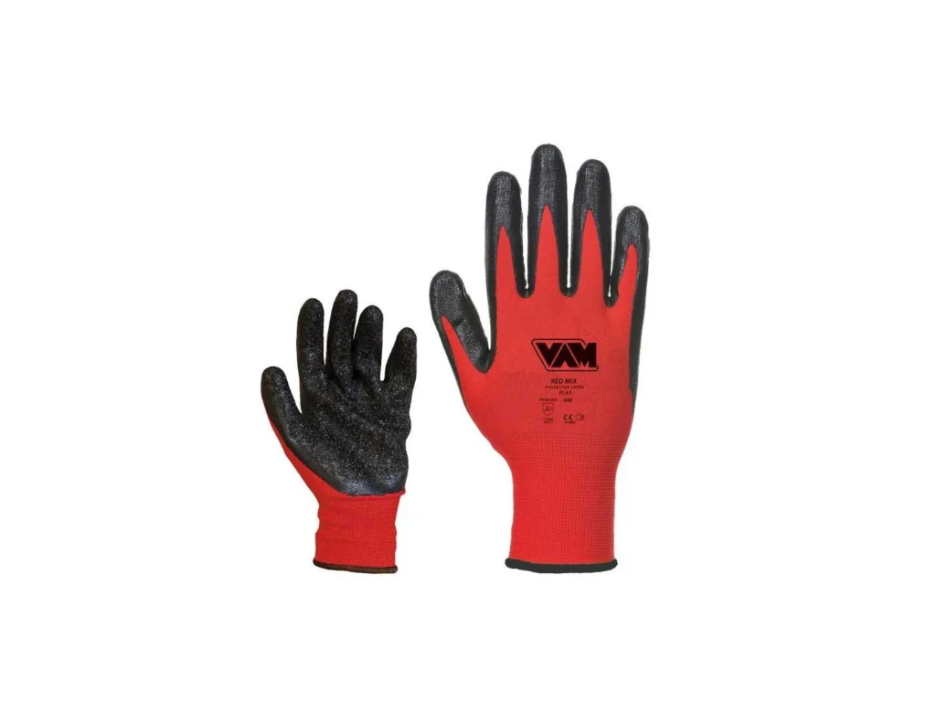 Guanti Vam Red Mix spalmato in lattice Crinkle