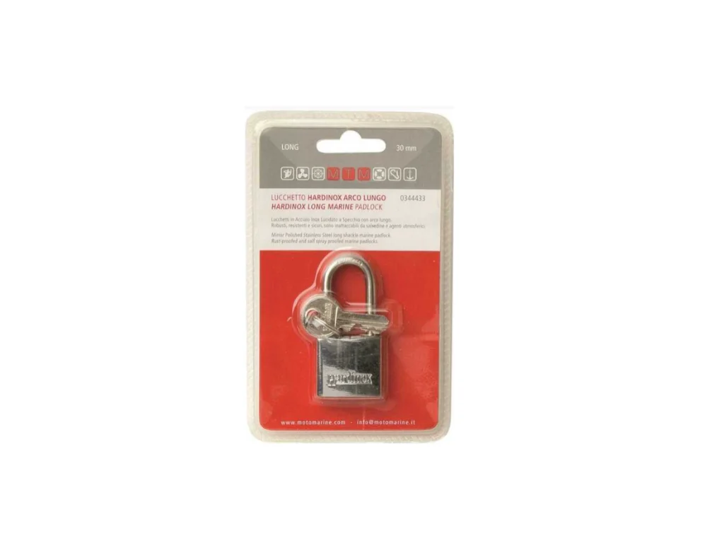 HARDINOX lucchetto inox 50 mm con arco lungo